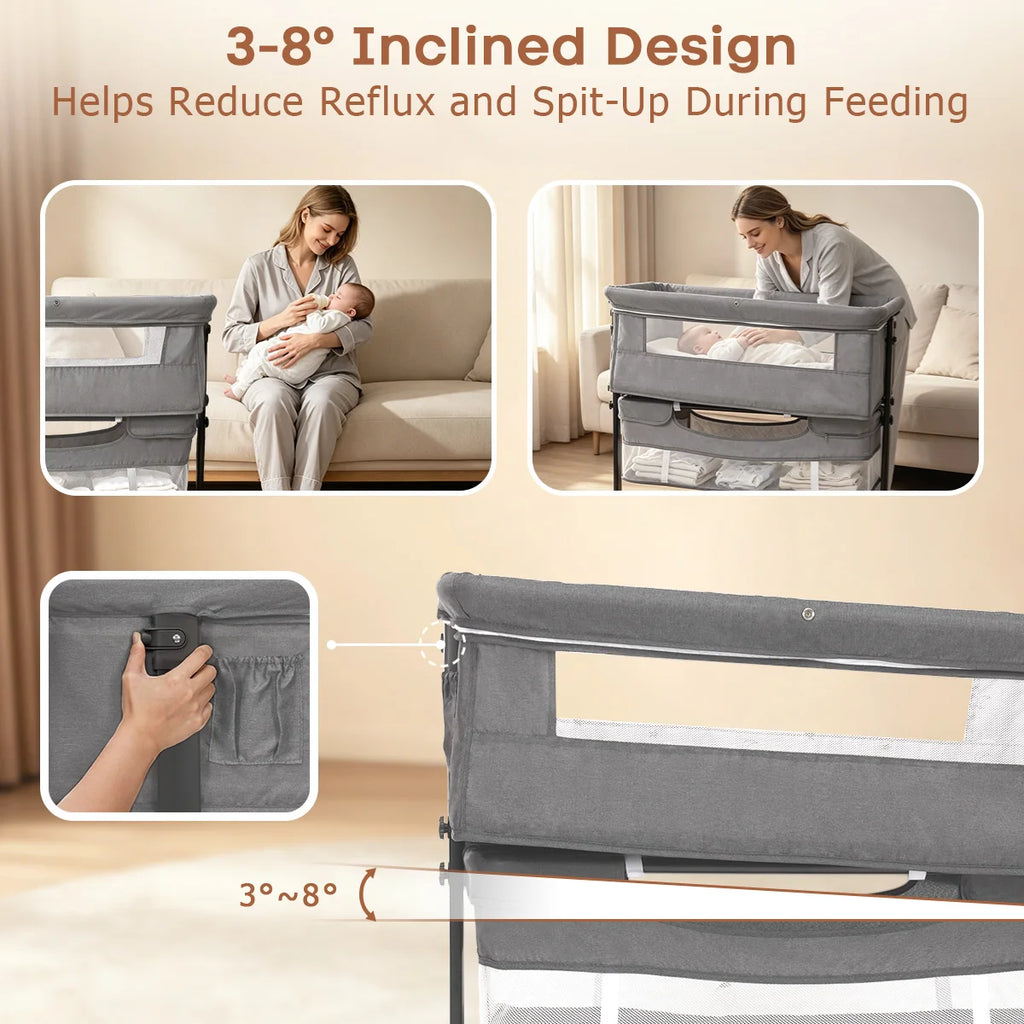 Baby Bassinet Bedside Crib Foldable Bedside Bassinet - feature close-up