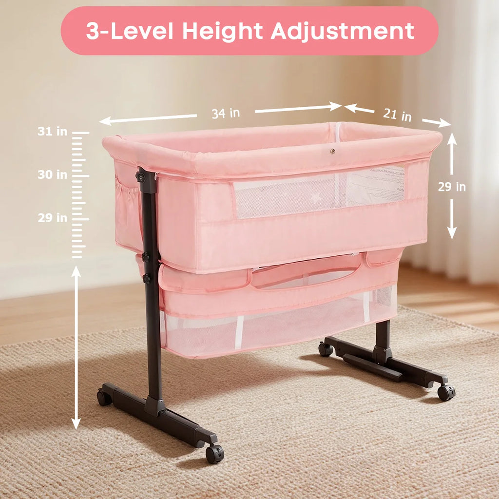 Baby Bassinet Bedside Crib Foldable Bedside Bassinet