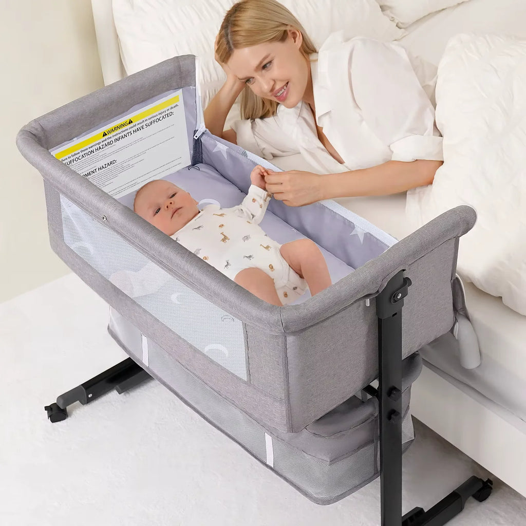 Baby Bassinet Bedside Crib Foldable Bedside Bassinet