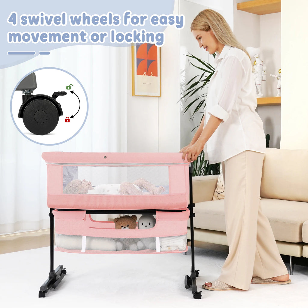 Kmaier Foldable Portable Baby Bassinet Bedside Crib - detail view