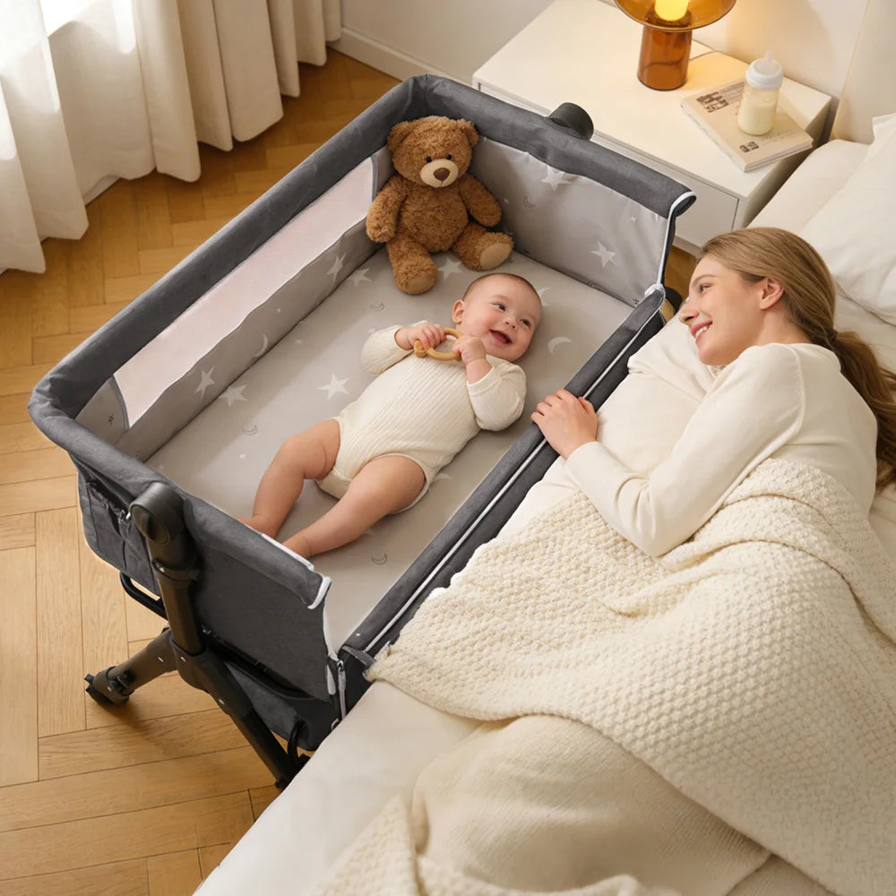Portable Baby Bassinet Foldable Height Splicing Baby - top-down view