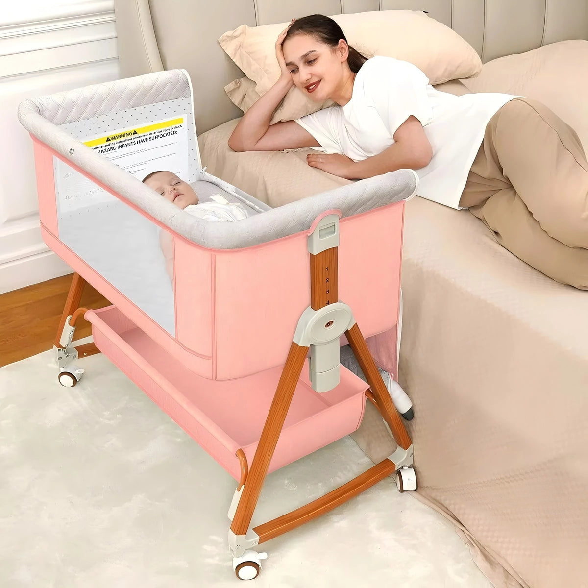 Baby Bassinet Portable Bedside Bassinet Baby 3 1 - detail view
