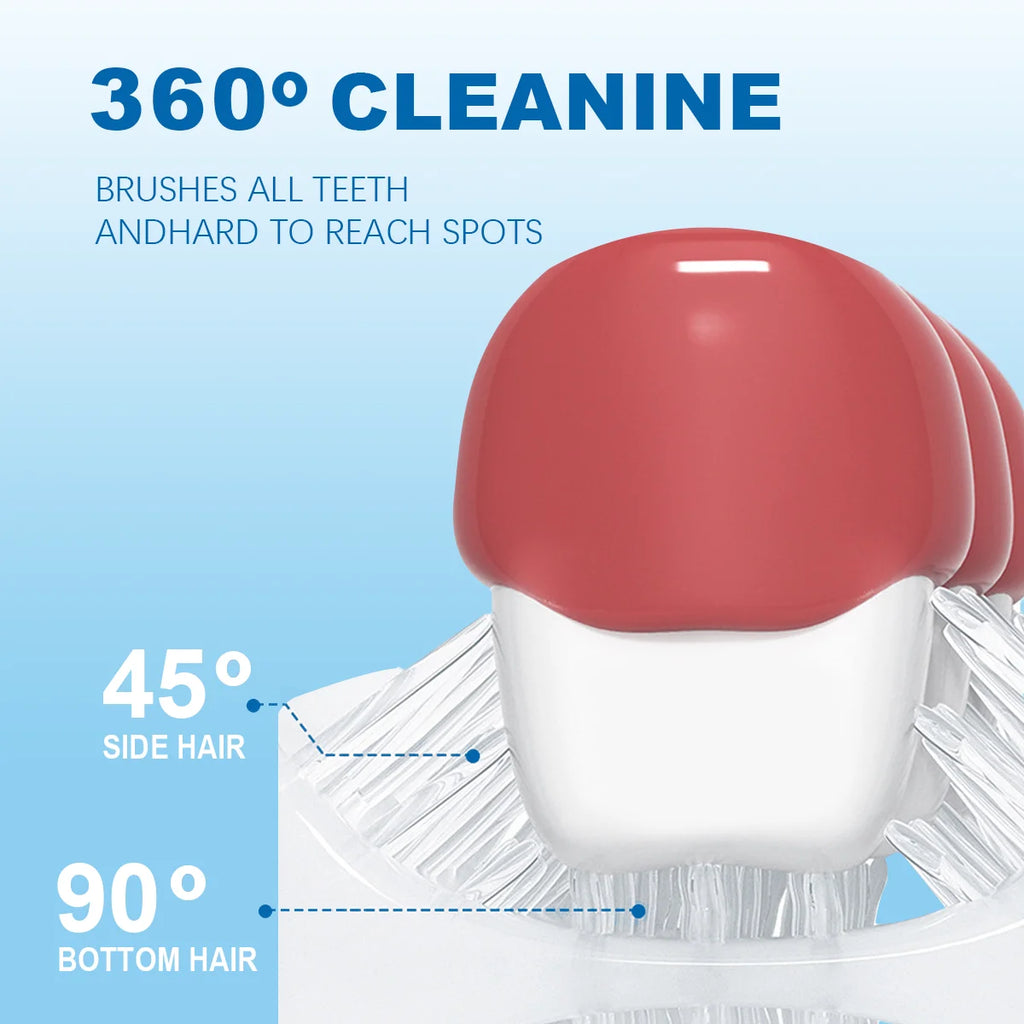 U Shaped Toothbrush with Dragon Design - lifestyle in-use