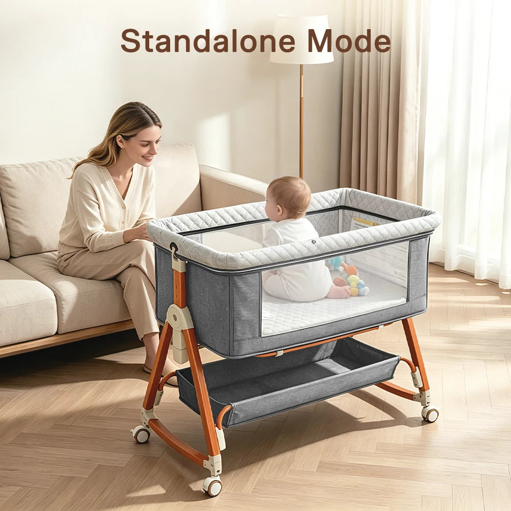 Baby Bassinet Foldable Height Adjustable Cradle Bed - packaging view