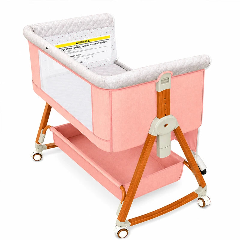 Baby Bassinet Foldable Height Adjustable Cradle Bed