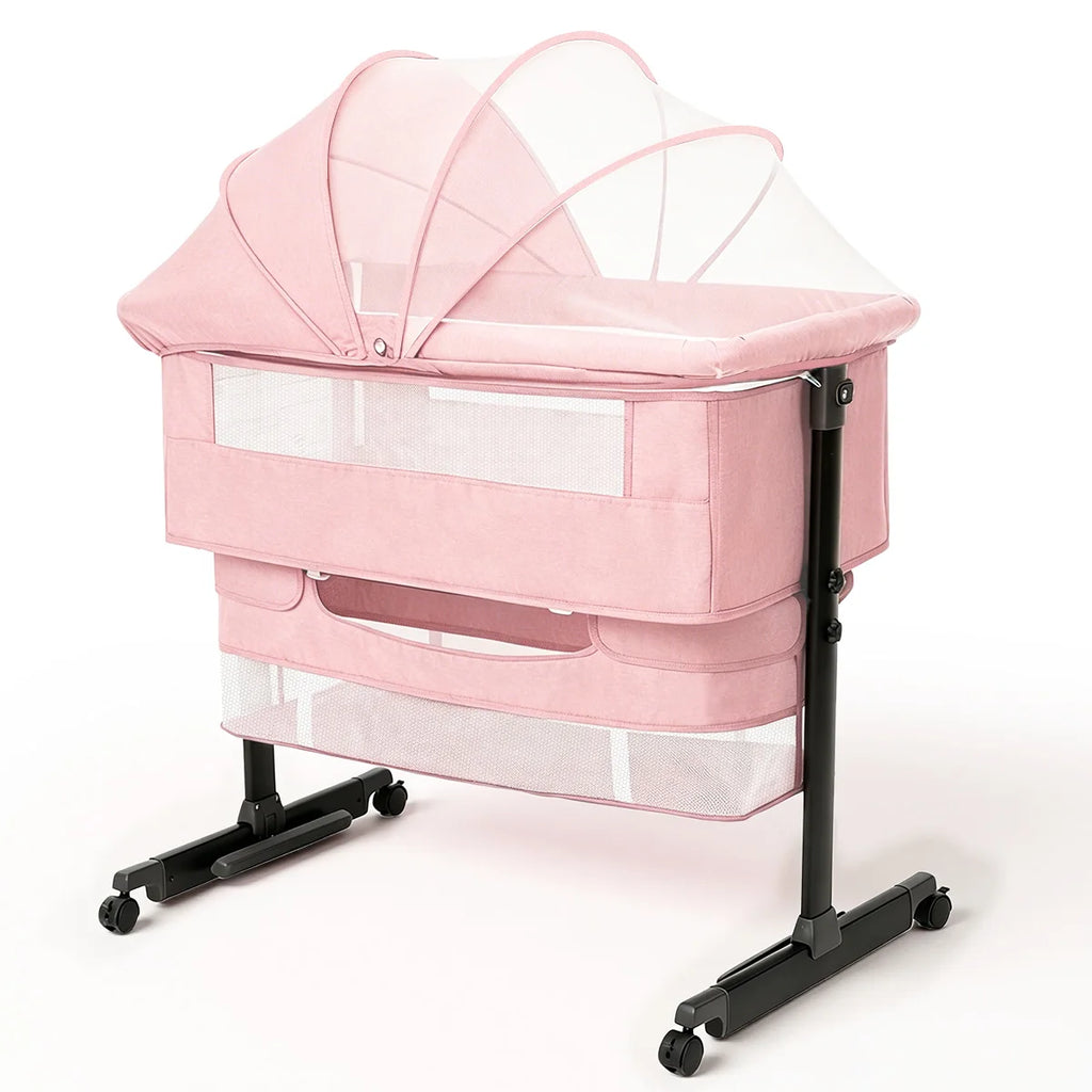 Baby Bassinet Bedside Crib Foldable Bedside Bassinet - side angle