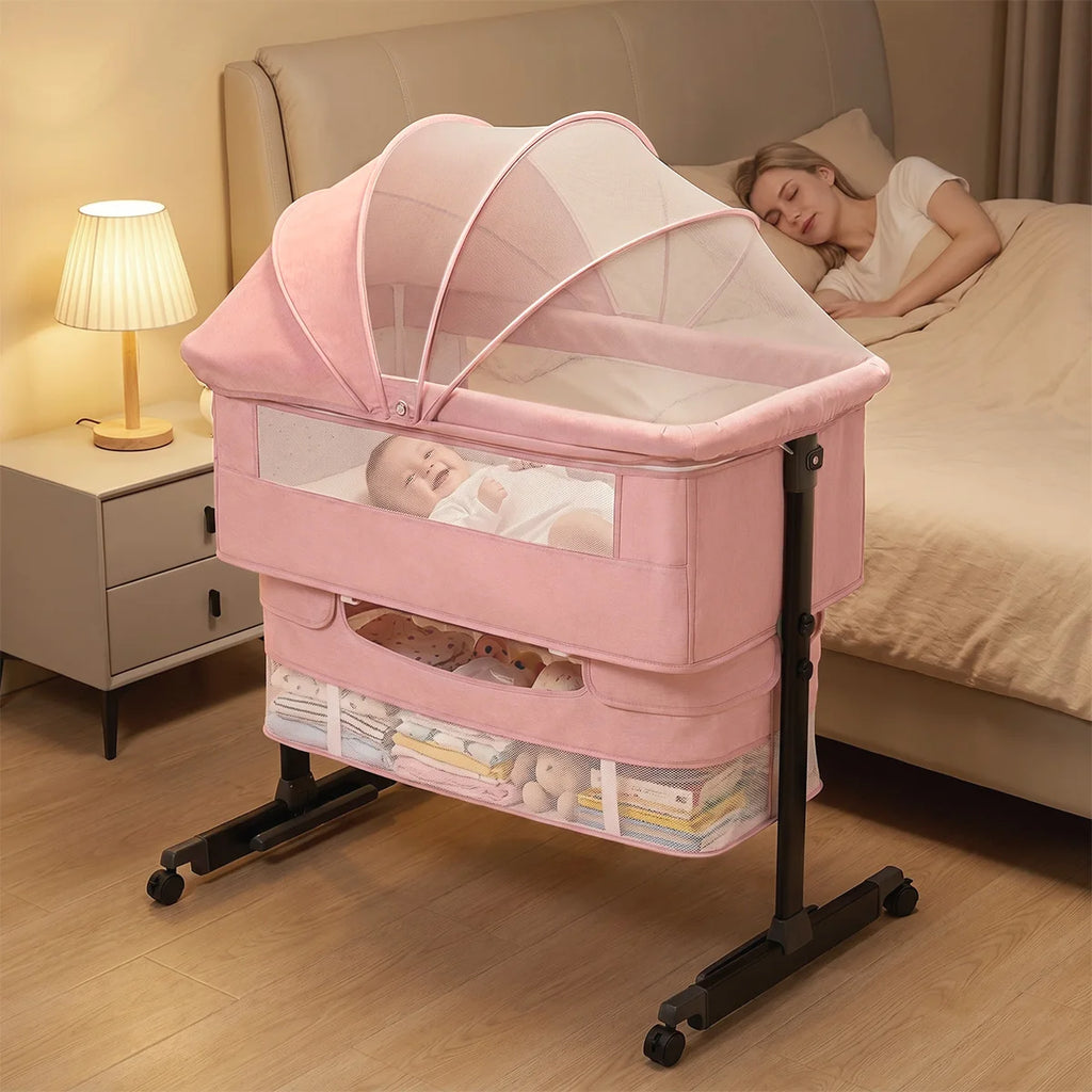 Baby Bassinet Bedside Crib Foldable Bedside Bassinet
