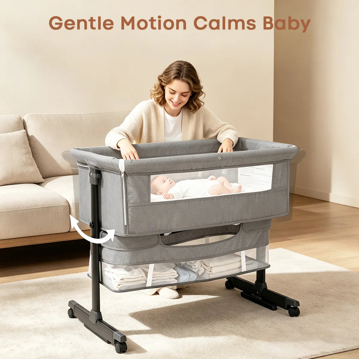 Baby Bassinet Bedside Crib Foldable Bedside Bassinet - lifestyle in-use