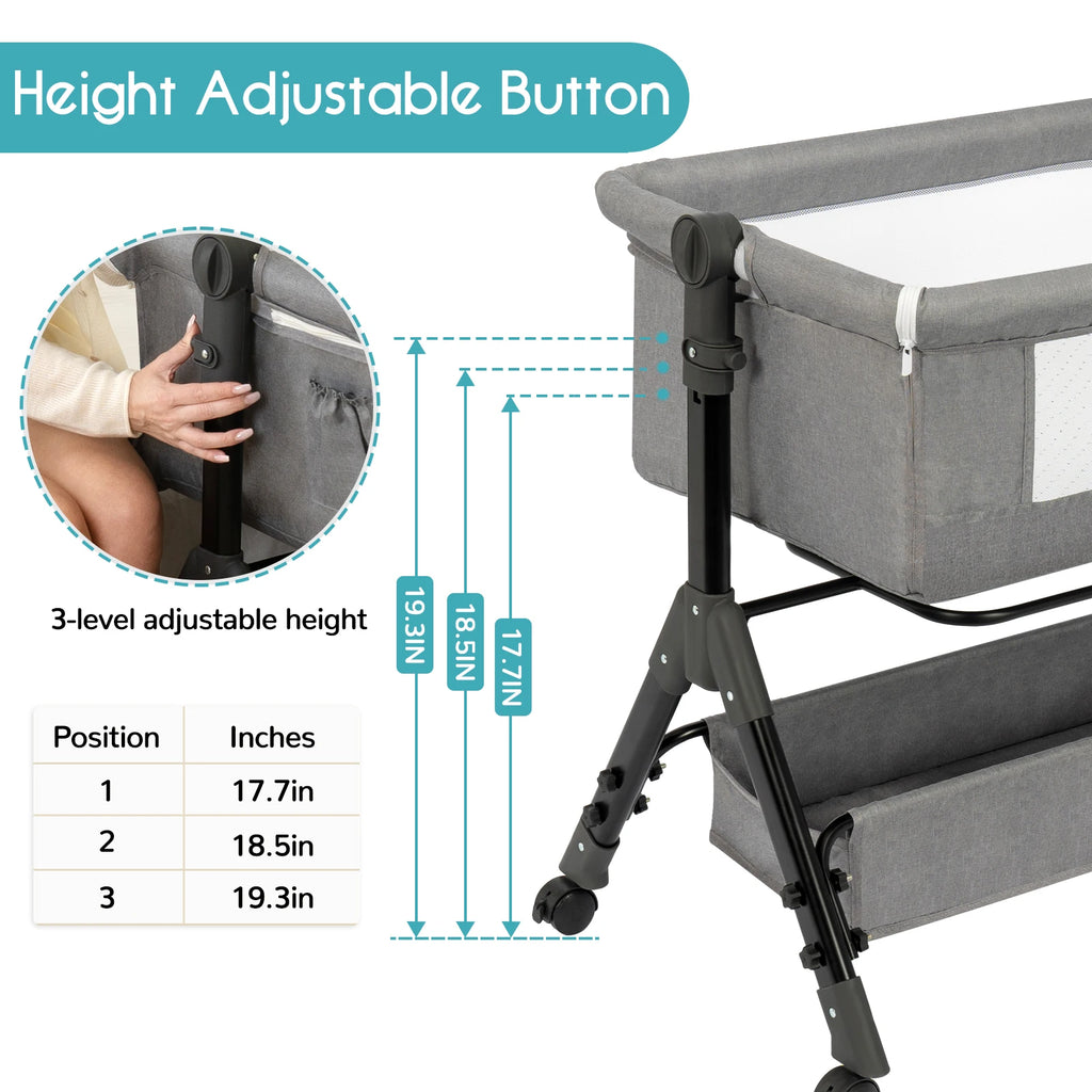 3 in 1 Baby Bassinet Bedside Sleeper - size reference