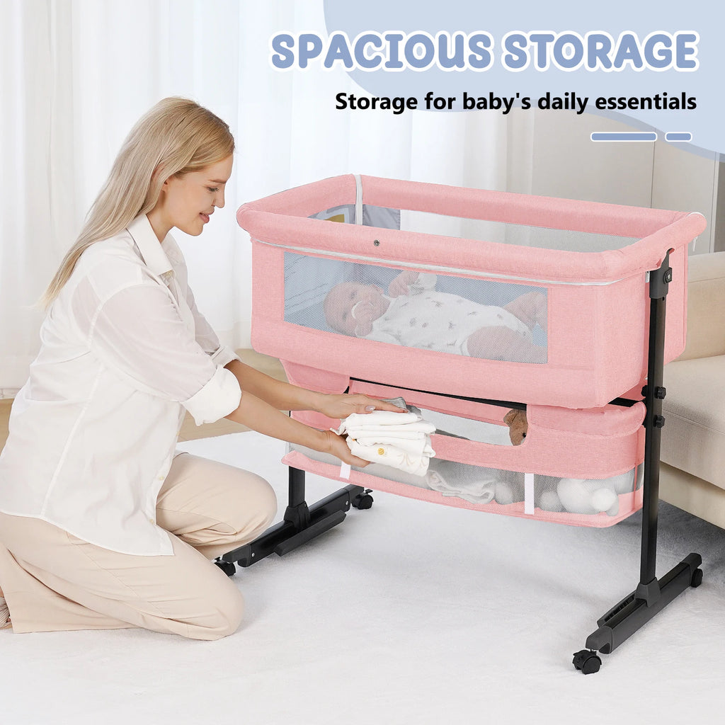 Kmaier Foldable Portable Baby Bassinet Bedside Crib - packaging view