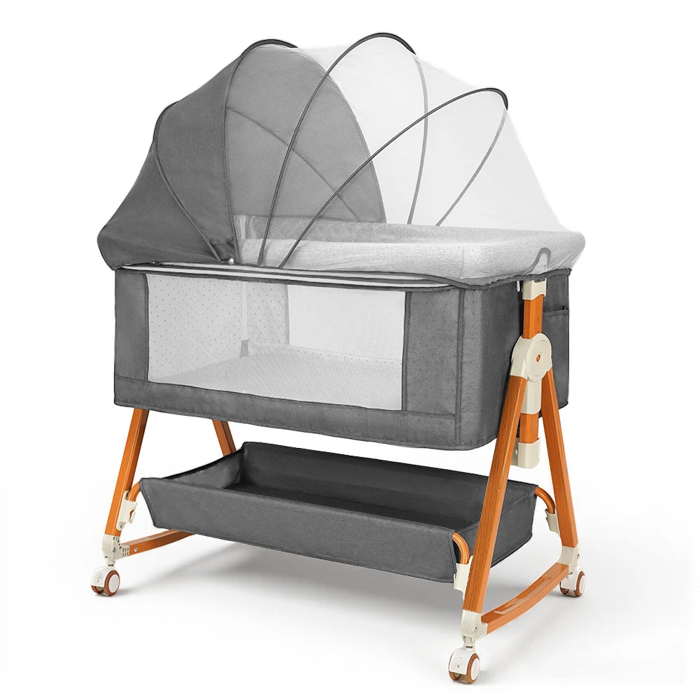 Baby Bassinet Foldable Height Adjustable Cradle Bed