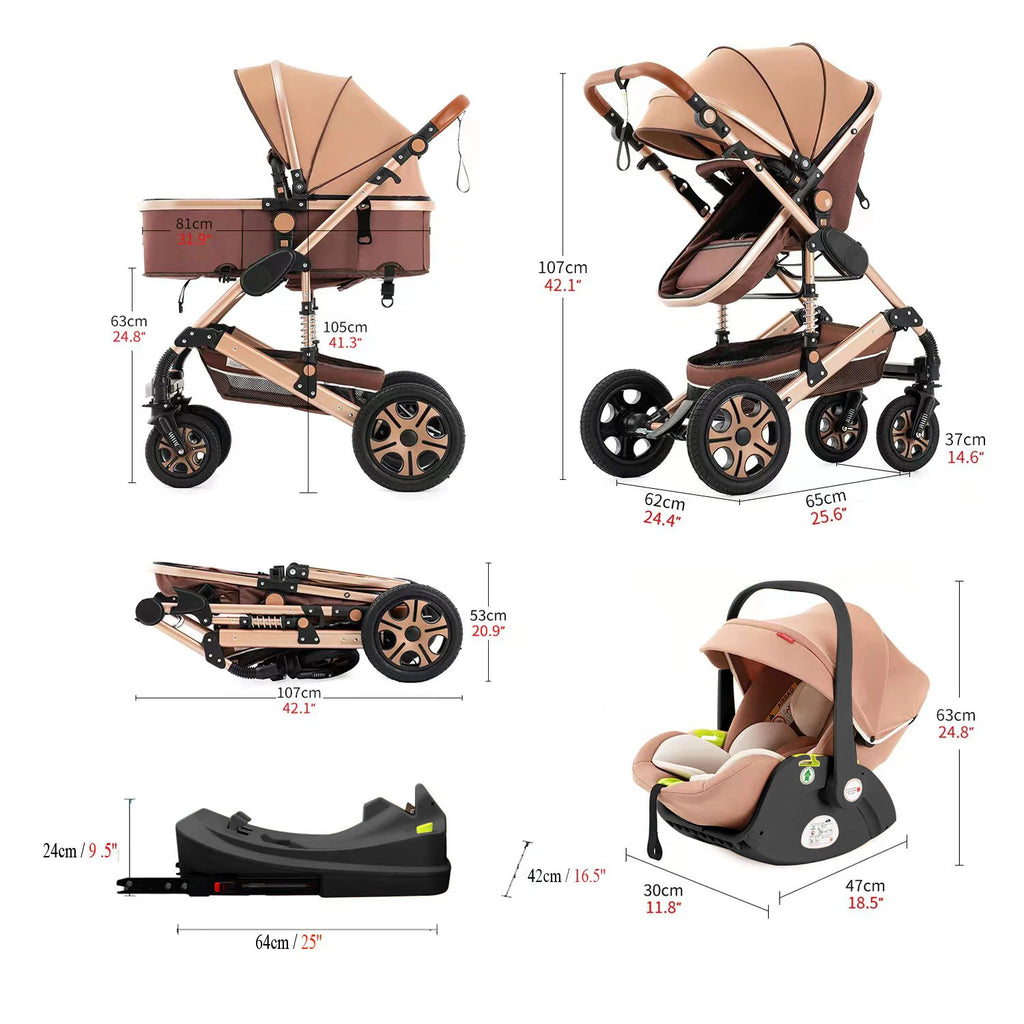 Baby Stroller Combo Car Seat Infant Pushchair Carry Cot - lifestyle in-use