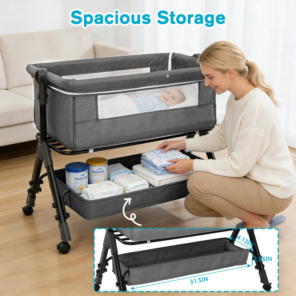 Portable Baby Bassinet Foldable Height Splicing Baby - feature close-up