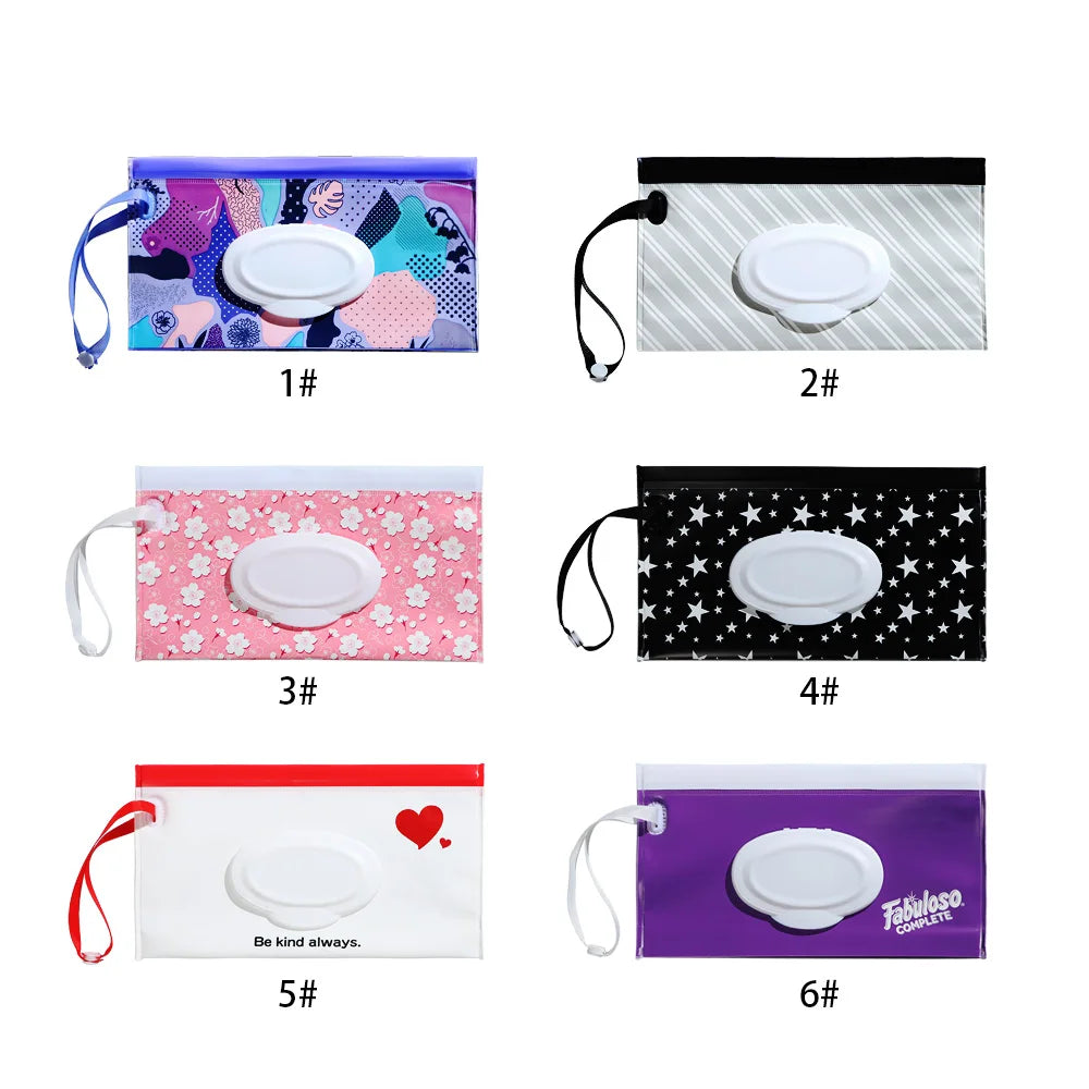 Fashion EVA Baby Wet Wipe Bag Flip Cover Portable - top-down view