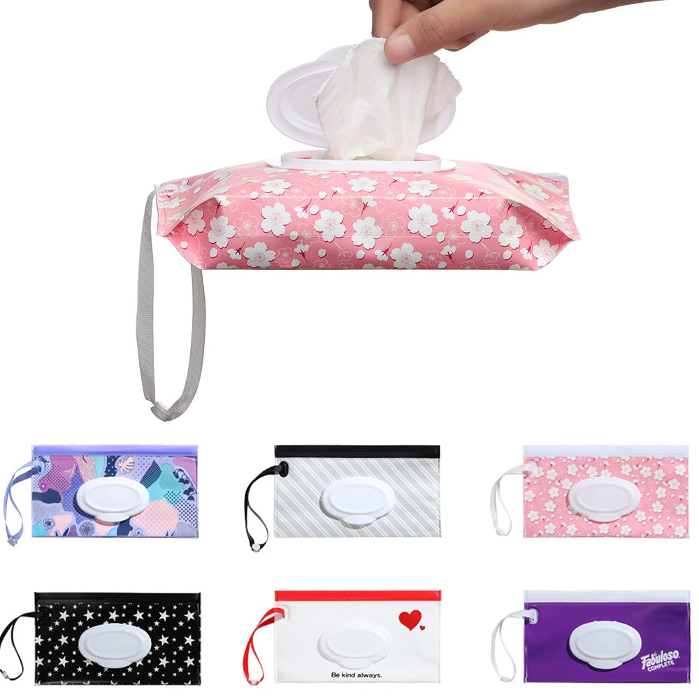 Fashion EVA Baby Wet Wipe Bag Flip Cover Portable - front view