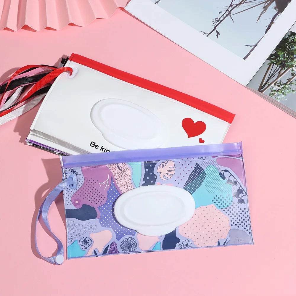 Fashion EVA Baby Wet Wipe Bag Flip Cover Portable - lifestyle in-use