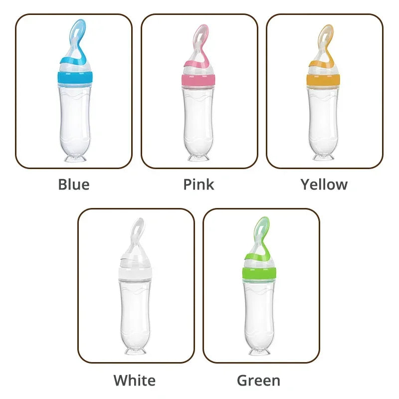 Safe Useful Silicone Baby Bottle Spoon Food Supplement