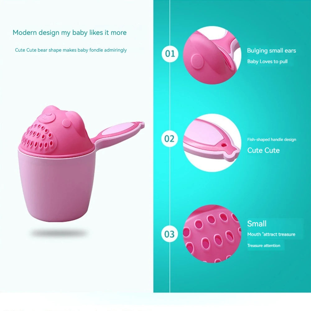 Cute Cartoon Baby Bath Caps Toddle Shampoo Cup Children - size reference