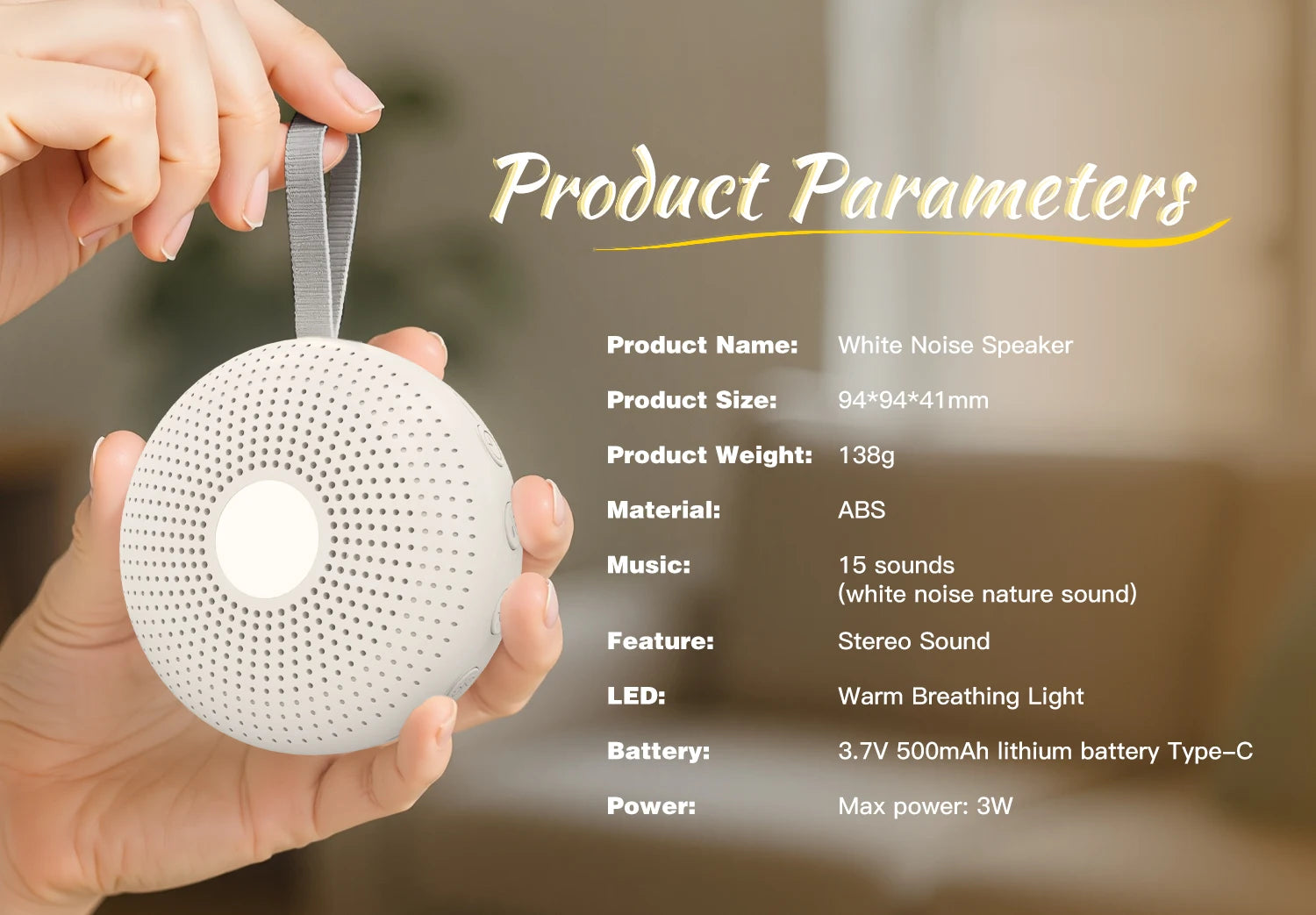 Portable Sleep Aid White Noise Machine Baby Adult 15