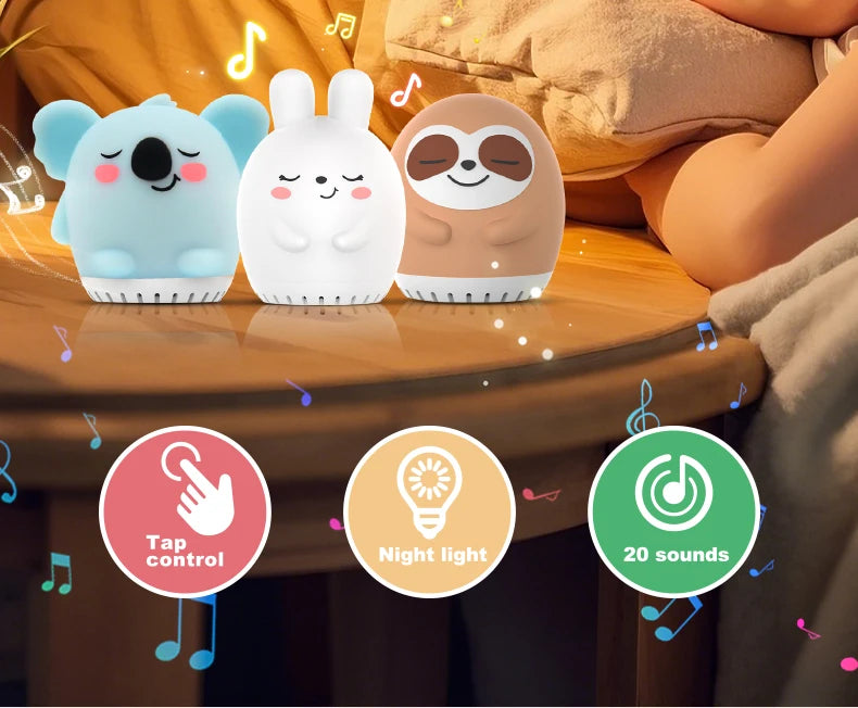 Mini Cute Rabbit White Noise Machine LED Night Light 20 - side angle