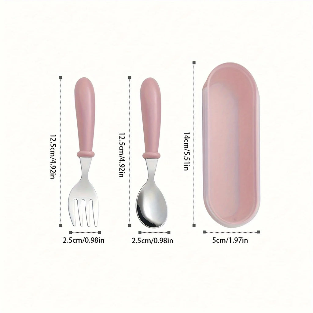 1set(3pcs) 304 Stainless Steel Spoon Fork Set With Box