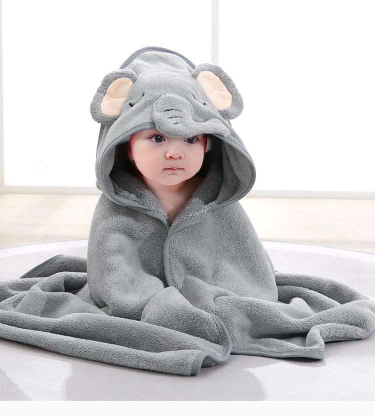 Newborn Baby Bath Towel Cartoon Baby Swaddle Kids - material close-up