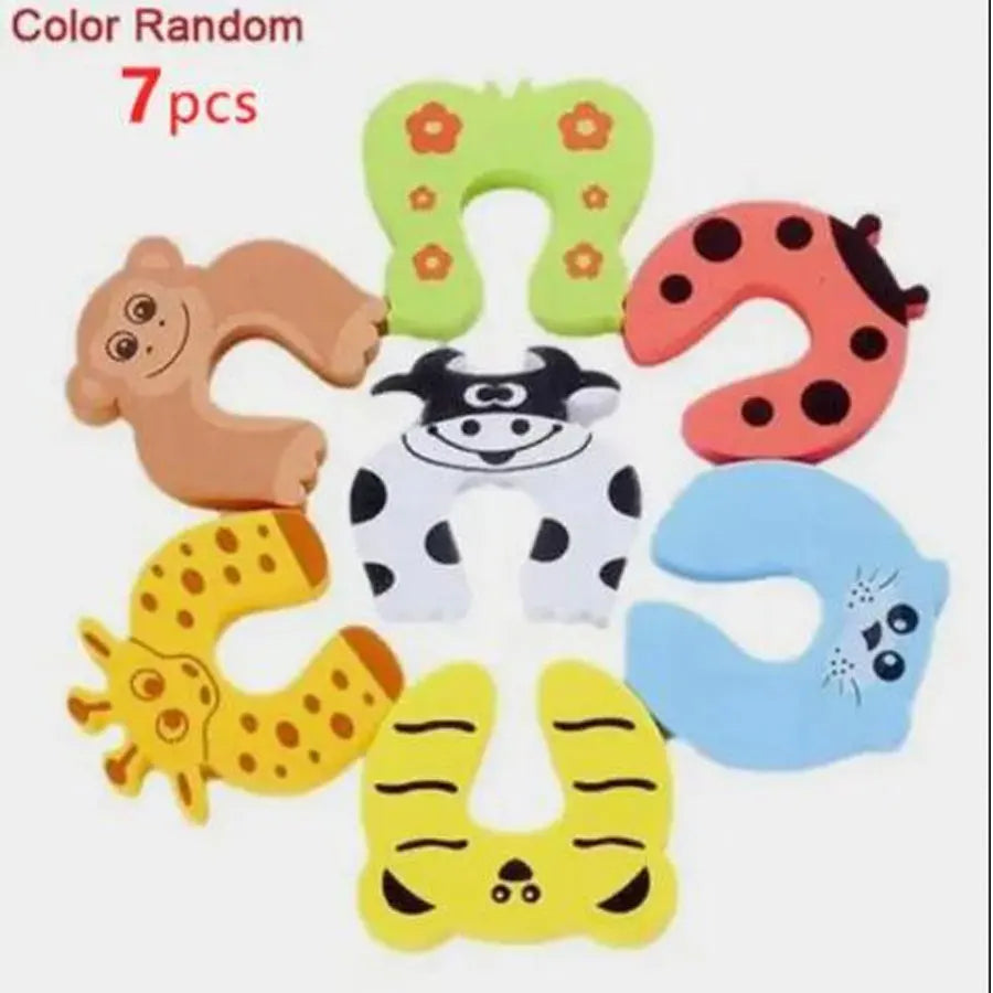 1 2 5 7PCS Child Safety Cartoon Pattern Protection Lock