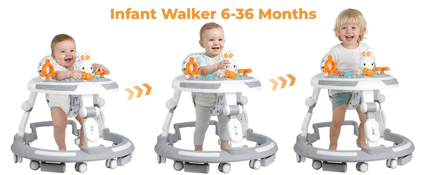 Safety-Enhanced 4-In-1 Grow-With-Me Baby Walker Play