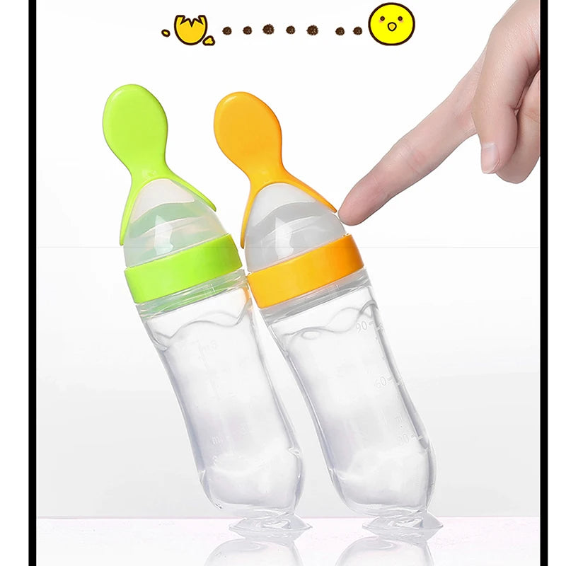 Squeezing Feeding Bottle Silicone Newborn Baby Training - packaging view