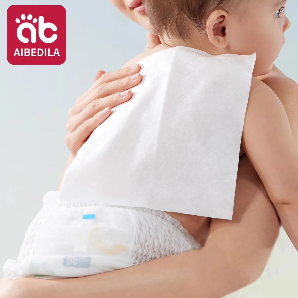 100% Cotton Dry Wipes Sensitive+ Newborn Baby Wipes - size reference