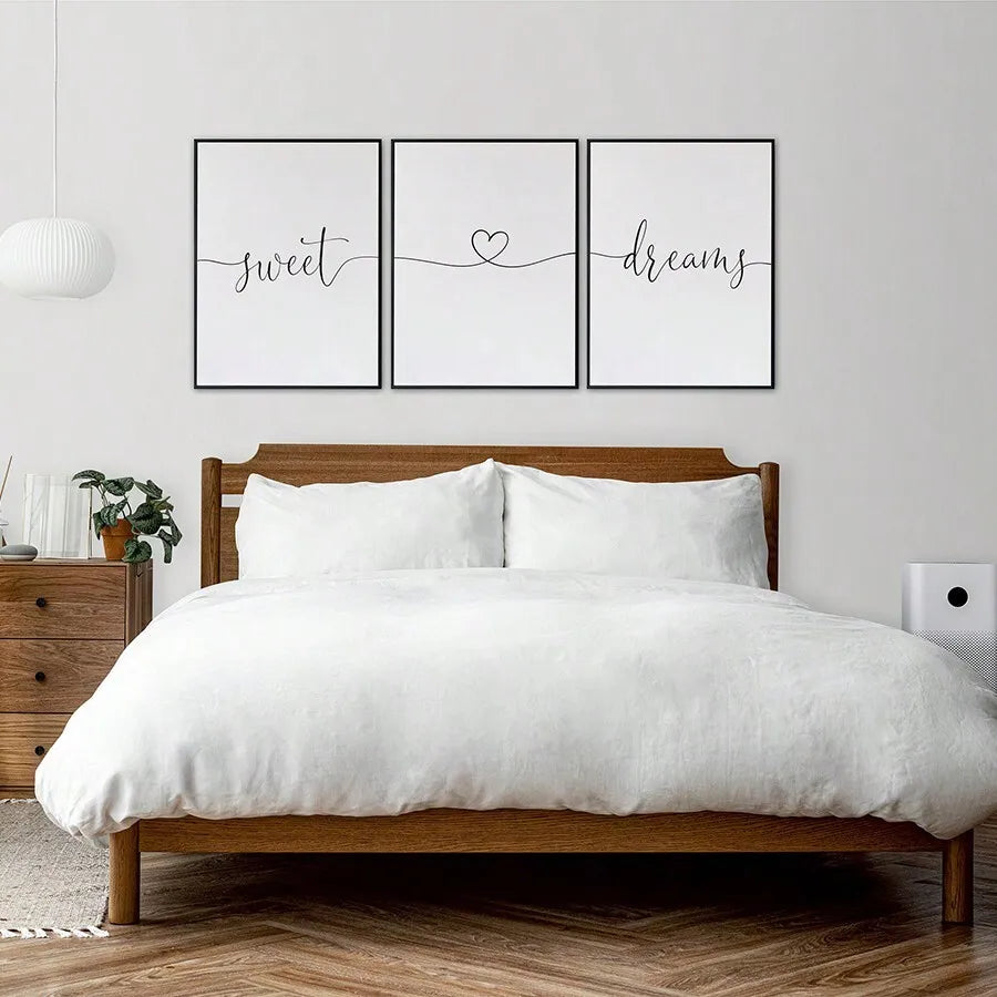 3pcs Sweet Dream Themed Canvas Wall Art - feature close-up