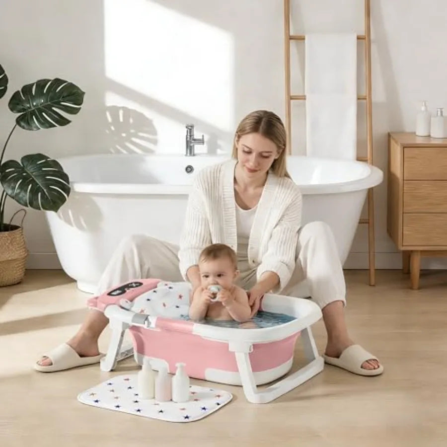 Baby BathtubFoldable Baby Bath Tub Newborn Toddler 0-18