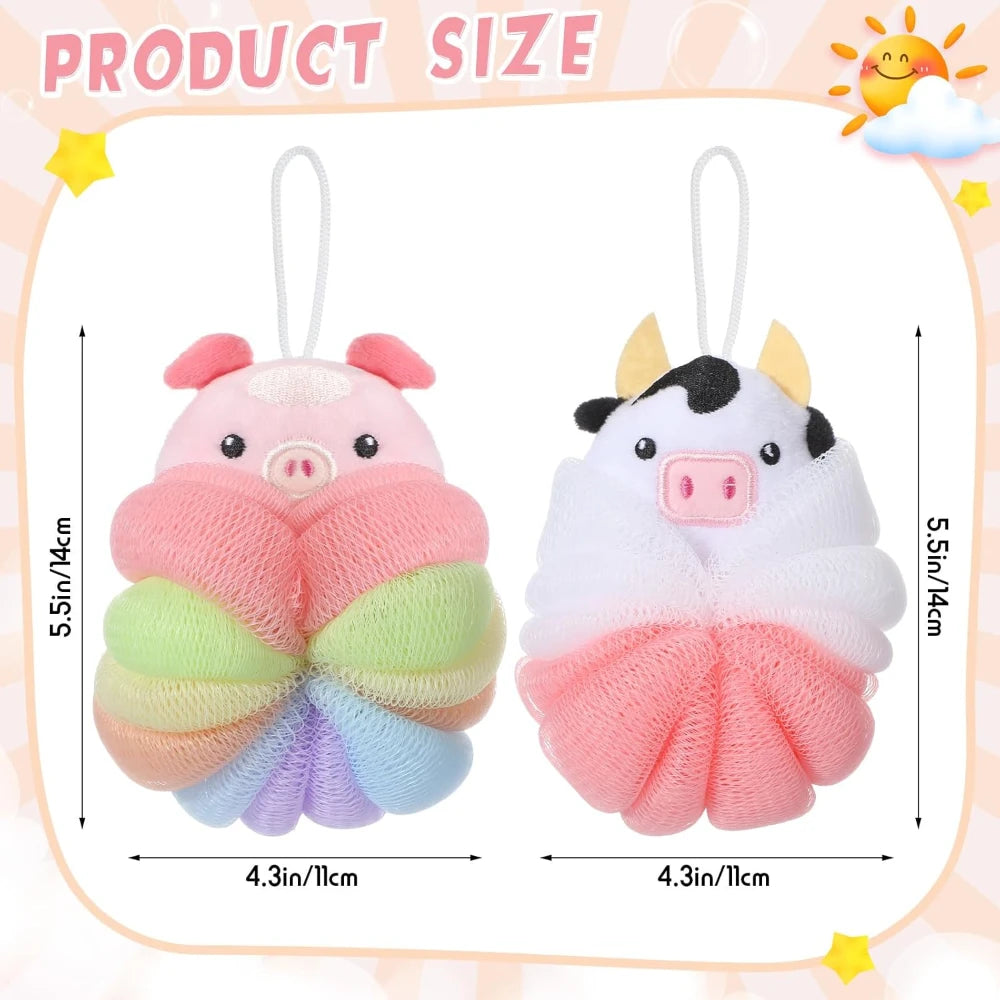 2 Pcs Bath Loofahs - material close-up