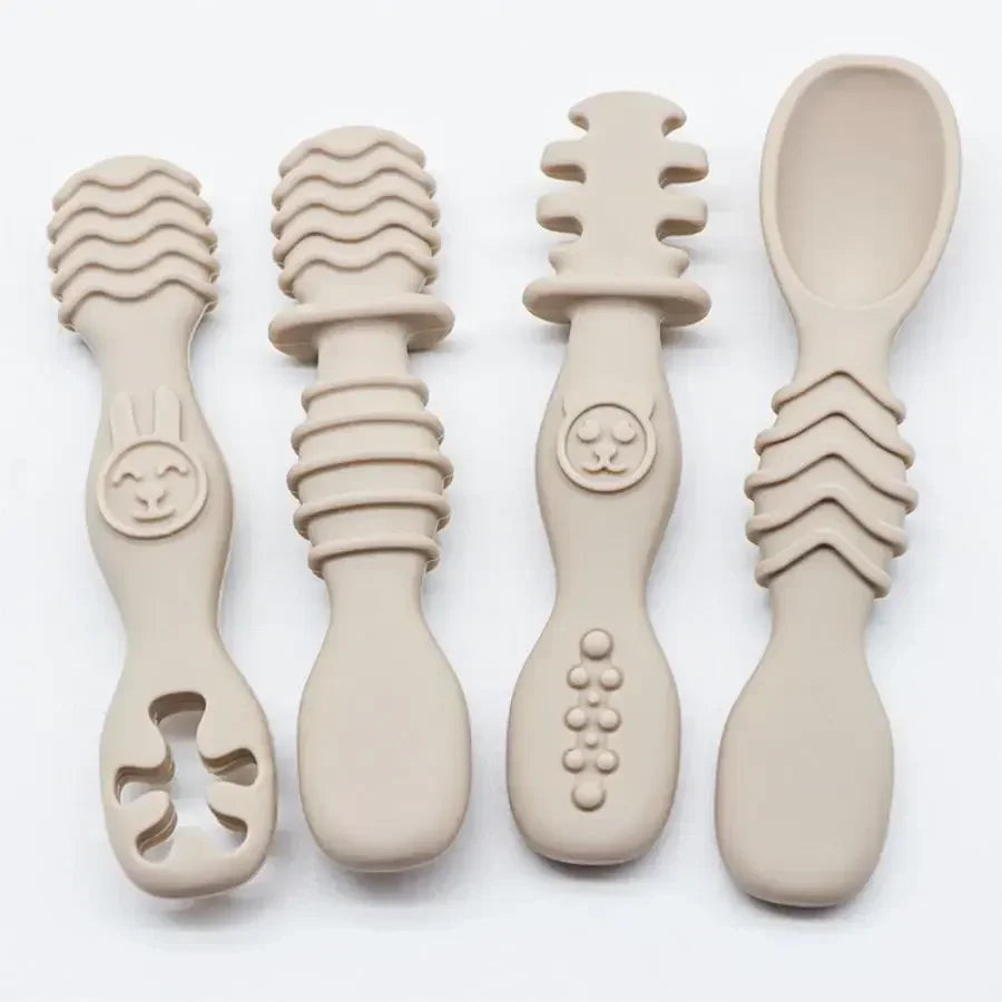 4pcs silicone baby food spoon