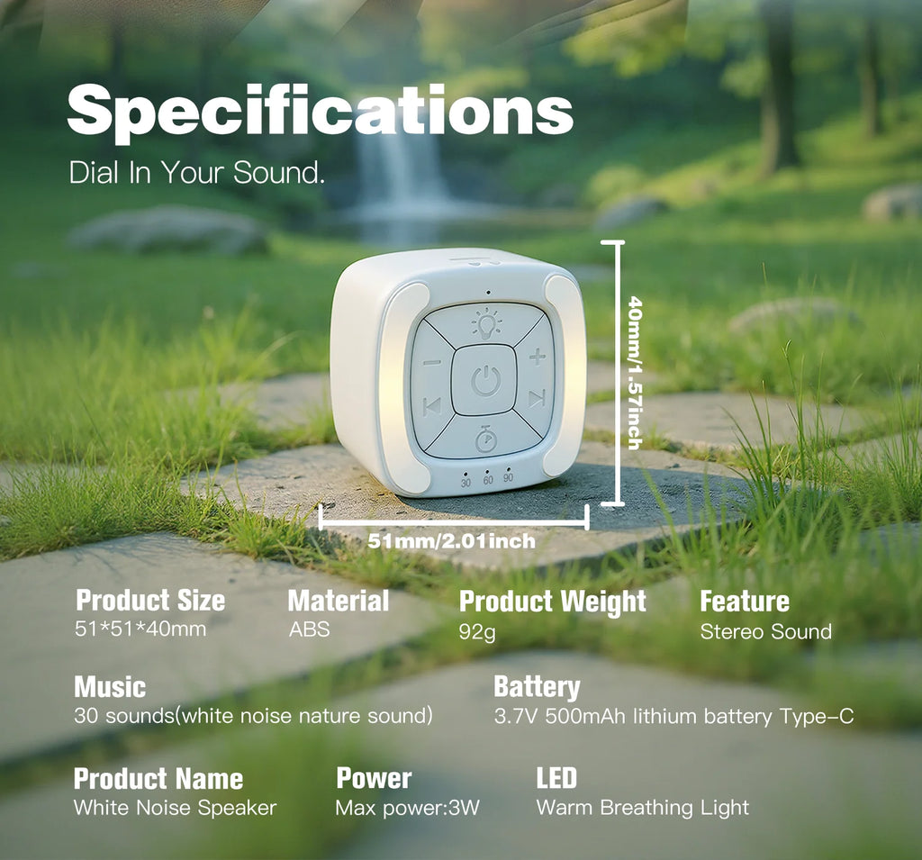 Portable Baby White Noise Machine with Cry Detection