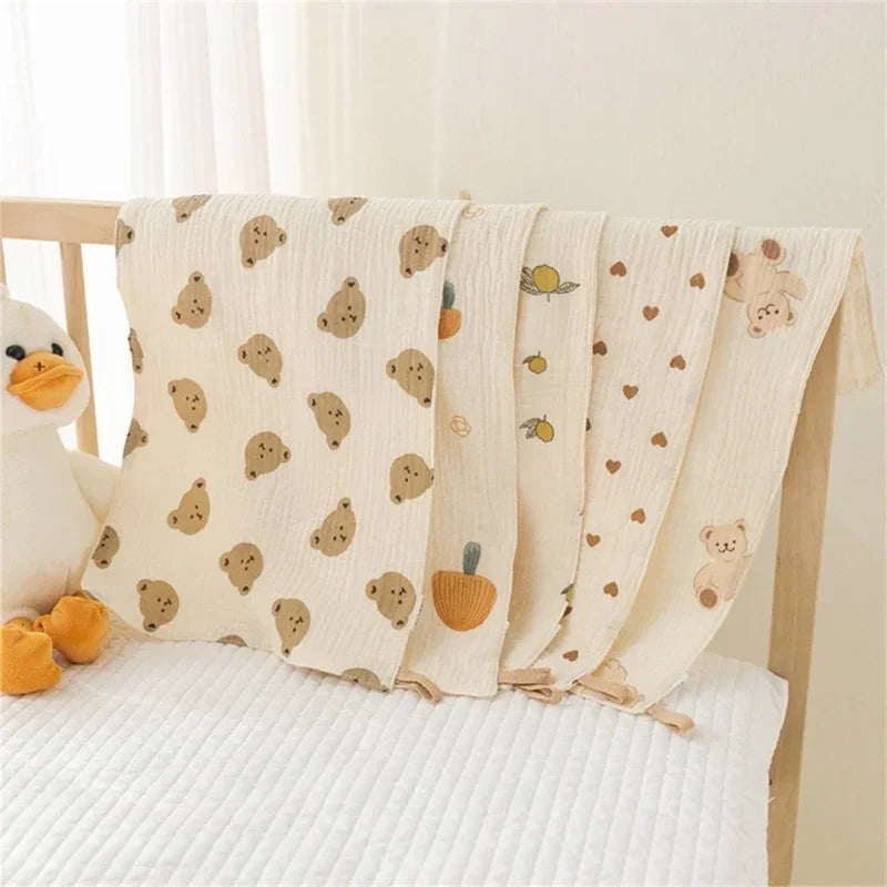 Cotton Muslin Baby Face Towels Long Burp Cloth Newborn - material close-up