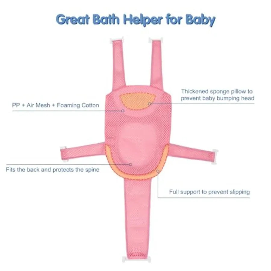 Colorlife Baby Bath Seat Support Net Infant Bathing Seat Support Mat - set overview