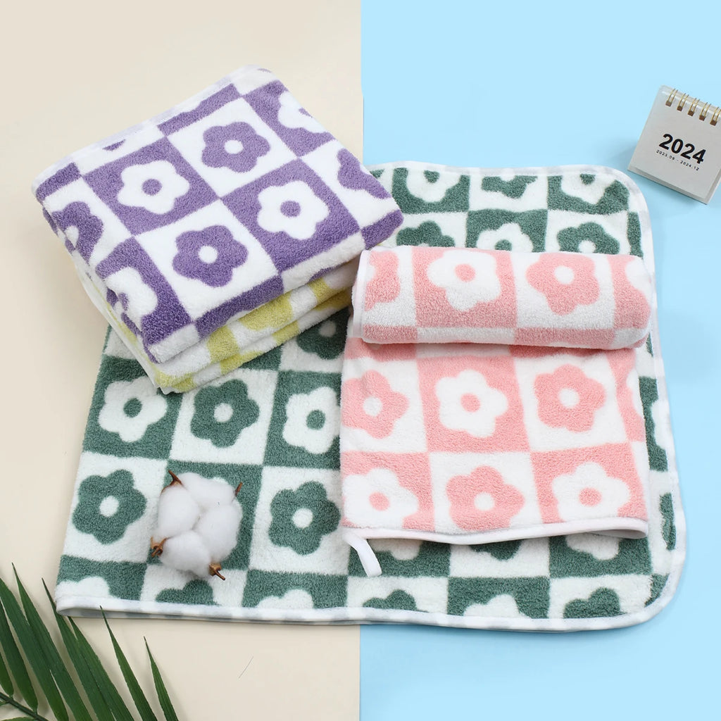 35x75cm Flower PatternCoral Velvet Absorbent Quick - packaging view