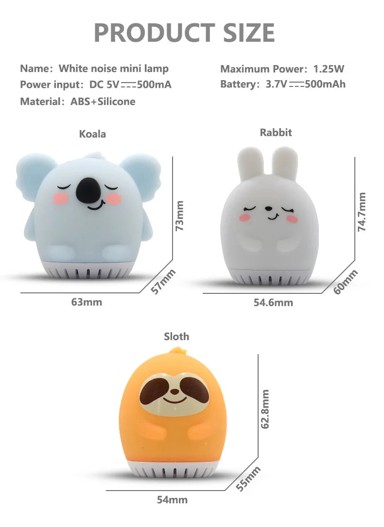 Mini Lamp Baby Soothing White Noise Machine RGB Tap