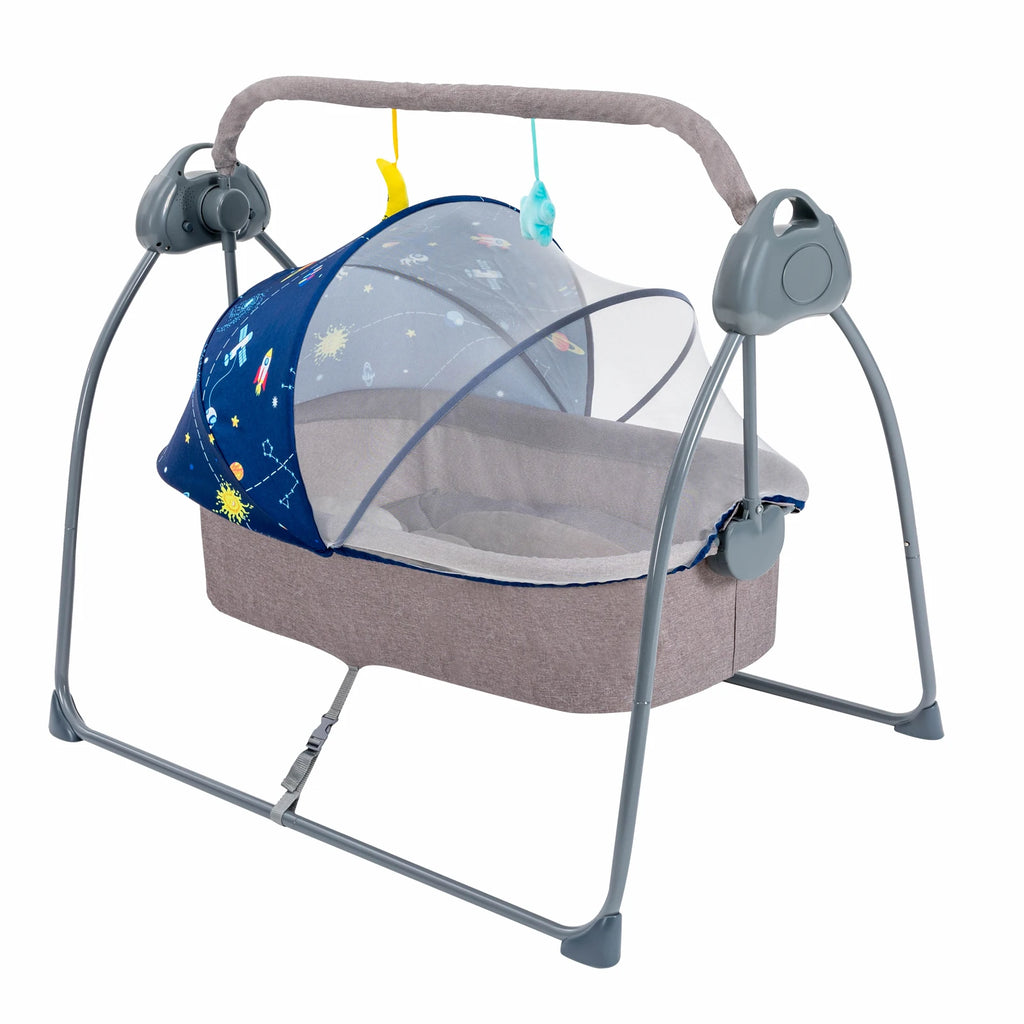 Baby Cradle Swing 5 Speeds Electric Stand Crib Auto