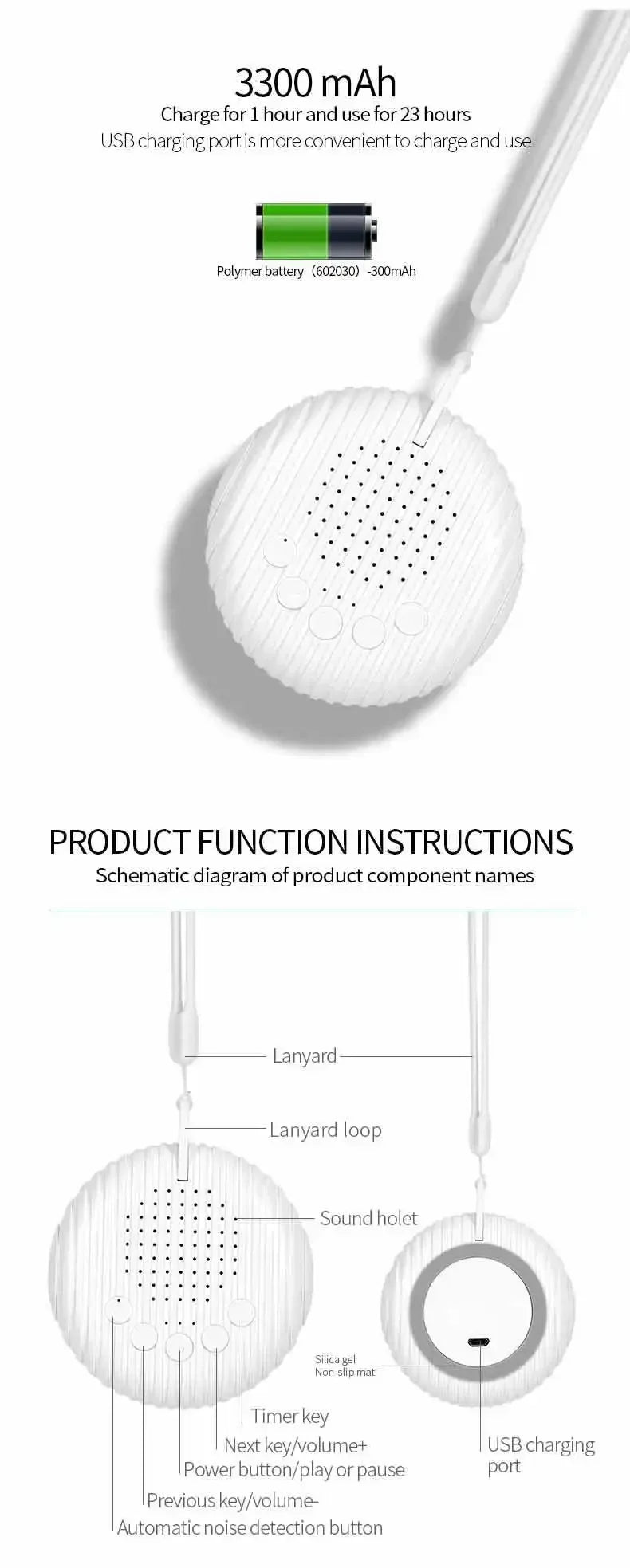 Baby White Noise Machine 10 uklidňujících zvuků