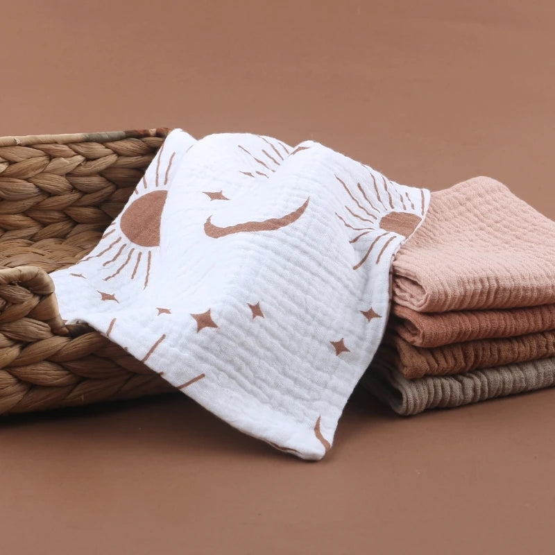 5pcs Set Square Cotton Baby Face Towel Handkerchief