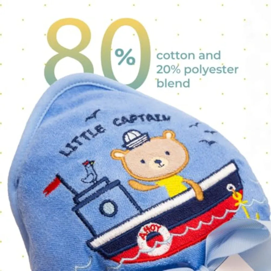 Hooded Bath Towel and Washcloths Set for Newborns - size reference