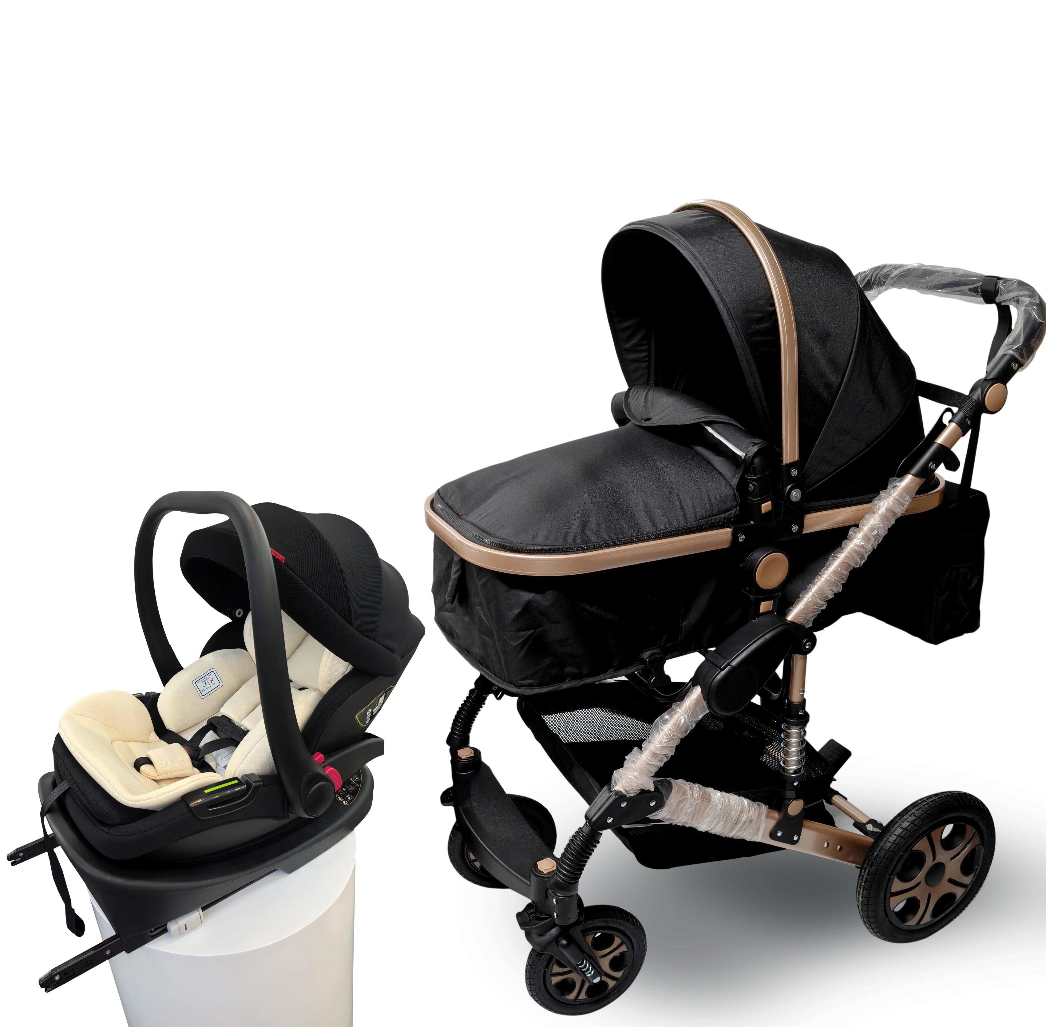 Baby Stroller Combo Car Seat Infant Pushchair Carry Cot - side angle