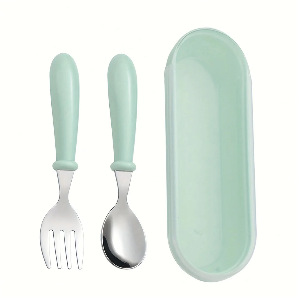 1set(3pcs) 304 Stainless Steel Spoon Fork Set With Box