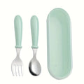 1set(3pcs) 304 Stainless Steel Spoon Fork Set With Box