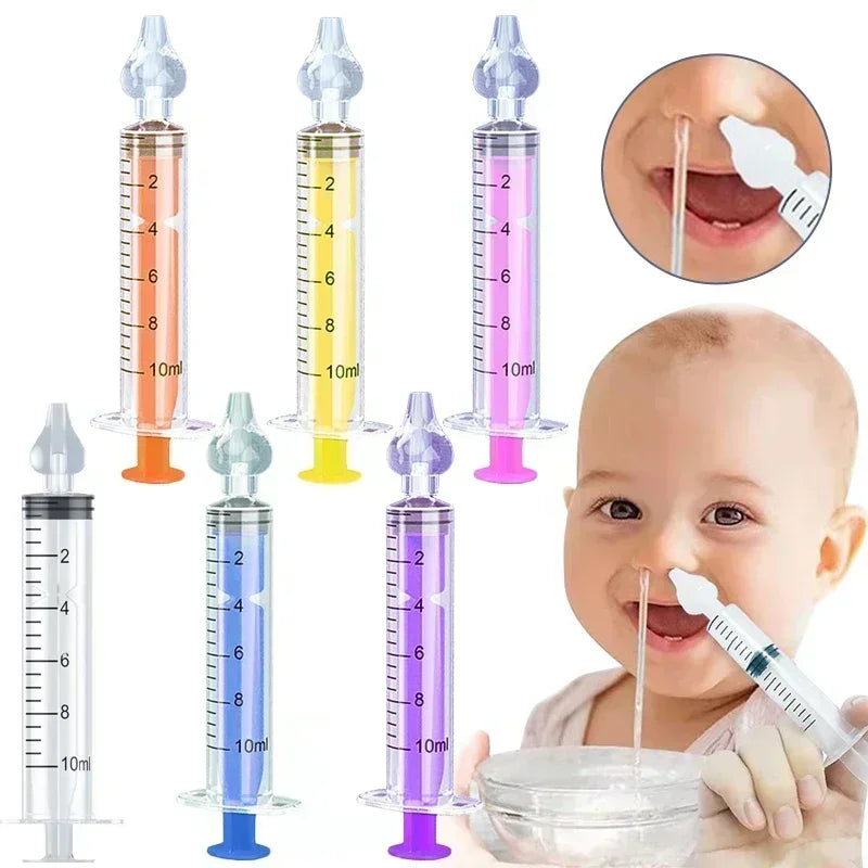 Silicone Baby Nasal Aspirator Syringe Baby Nose Cleaner - lifestyle in-use