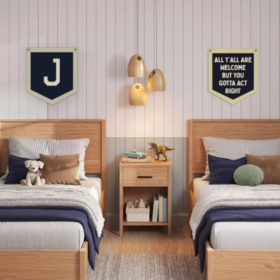 Toddler Boys Room Decor Name Pennant Flag - detail view