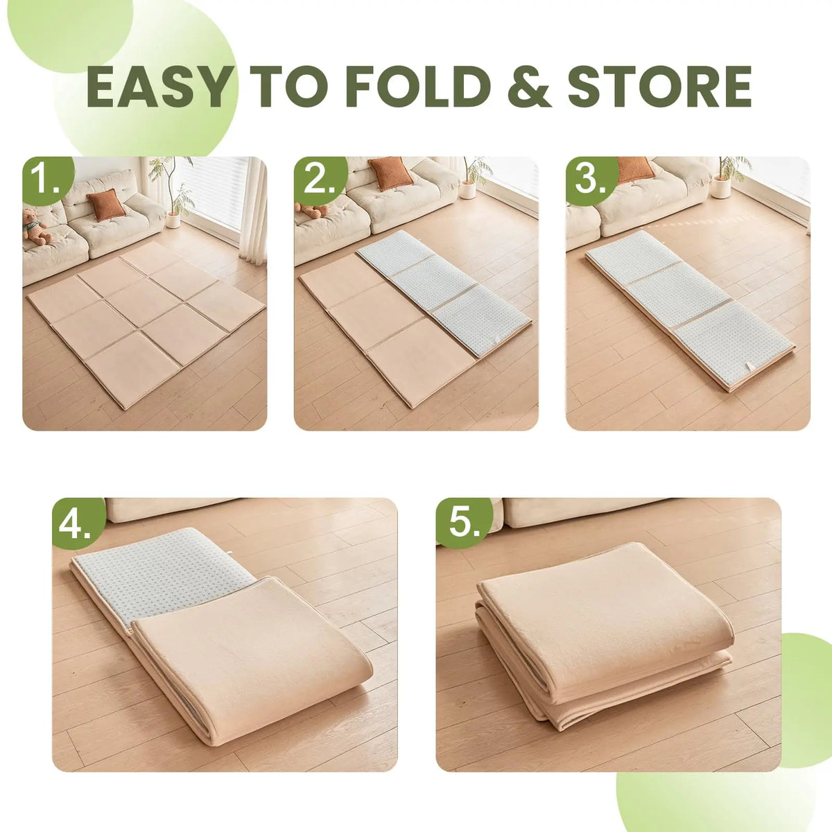 Goyuu Foldable Baby Play Mat - top-down view