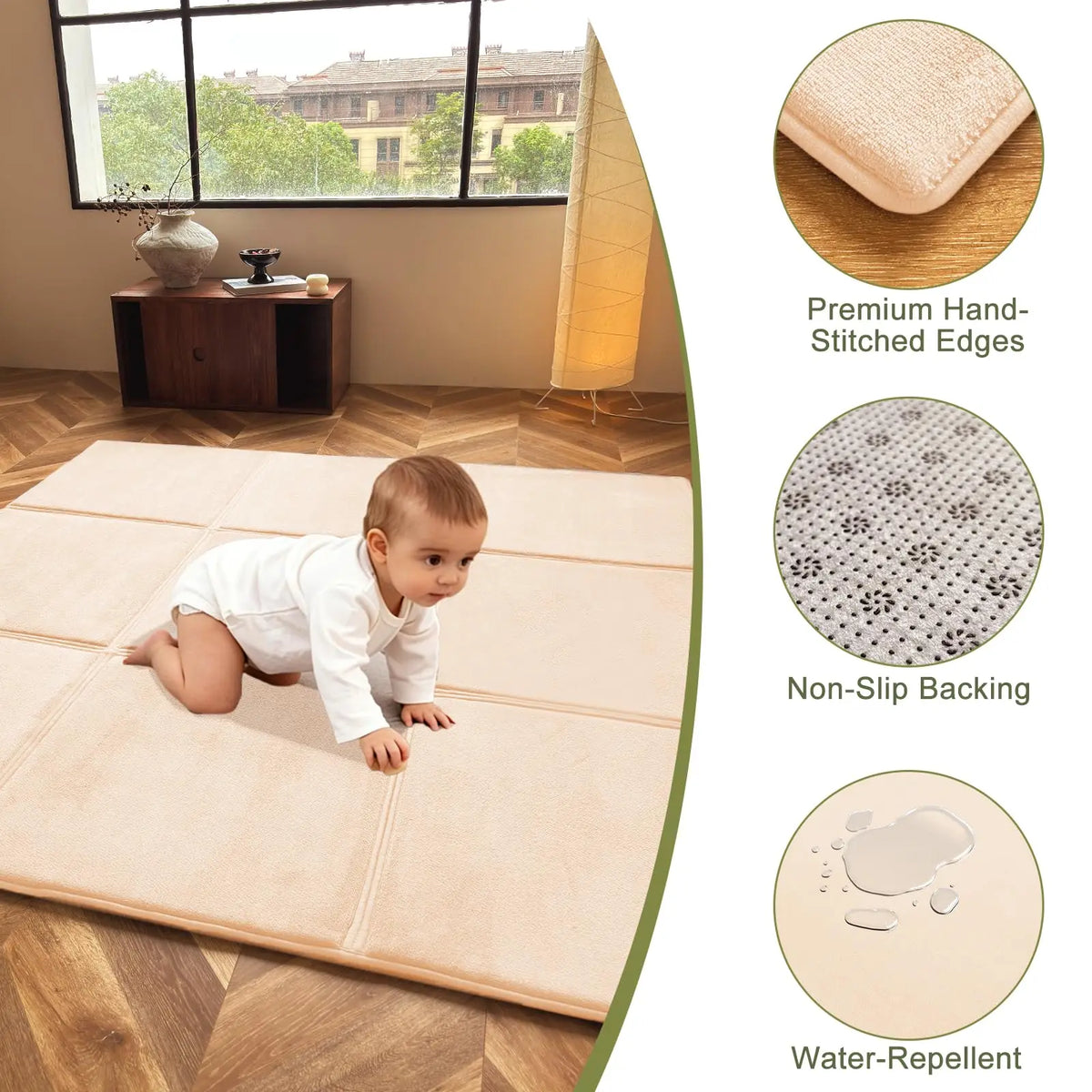 Goyuu Foldable Baby Play Mat - detail view